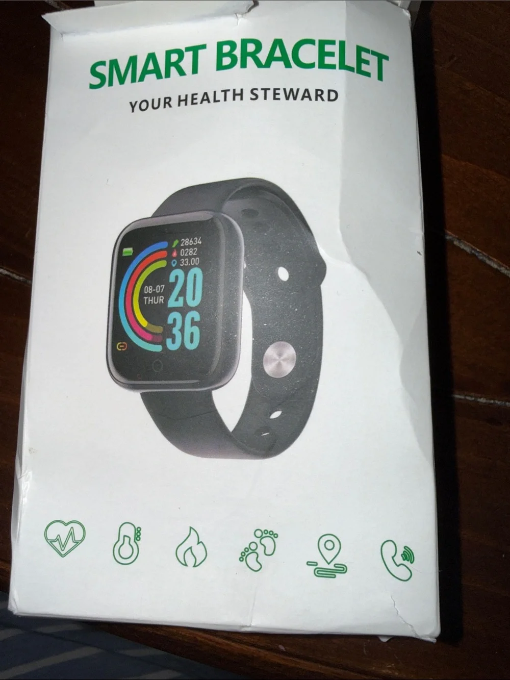 Smart Bracelet Black Fitness Smartwatch - Health & Activity Tracker